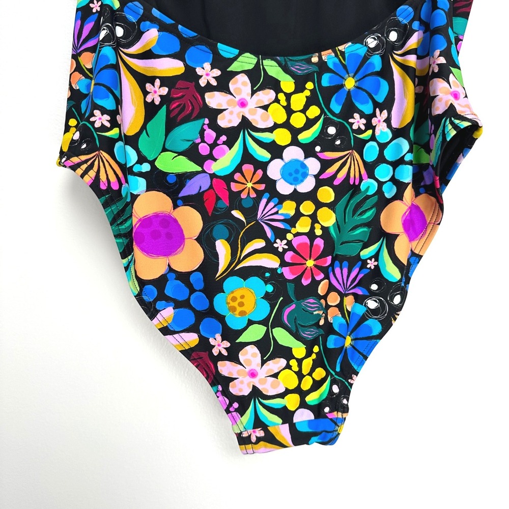 Infamous Swim x Kasey Rainbow Ginger One Piece Swimsuit Floral Black Large - Picture 8 of 11